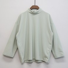 이얀 겉기모 따뜻 도톰 임부 겨울 반폴라 티셔츠