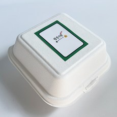 TINA PICNIC 正方形紙漿容器+祈福合格貼紙 綠色組合, 1套, 紙漿容器 20入 + 祈福合格貼紙 50入