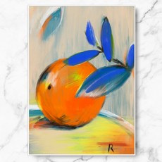 RYMD Orange Painting 인테리어 액자, 화이트 수지 액자