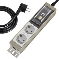 스윗홈 뉴잇 국산 고용량 알루미늄 컬러 누전차단 납작 멀티탭 2구 HOME-AL16E2, 골든 그레이, 1개, 3m