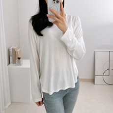 라미르 여성용 찰랑 레이온 실켓 긴팔 티셔츠