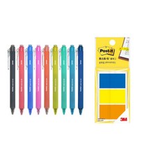 3M Post-it 油性原子筆 0.3M Post-it m 9款+書籤便條紙, 9種（中性筆），680T-3BYO（便利貼）, 1組