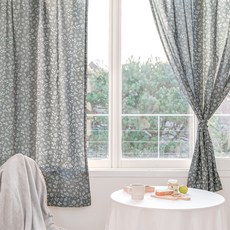 The Zari 印花窗簾 針型 2入, 伊利亞城市木炭