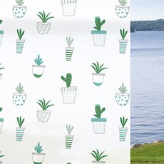 언헤브 무점착 유리창 필름 시트지, 03화분, 50 x 100 cm