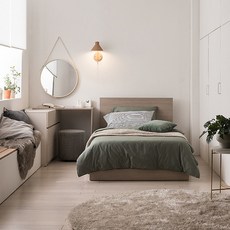 리바트 헤닝 호텔침대 일반형 프레임 단품 방문설치, 뉴트럴 오크