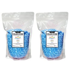 로라펫 수족관 장식 컬러 스톤 파우치, 스카이 블루, 2개