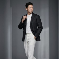 아뗄릭옴므 남성용 랜스 린넨 카라넥 긴팔 자켓 10034