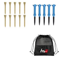 NAYASTYLE 木質標準球梯 10入 + ABS長球梯 5入 + 收納袋組合, 木質 + 藍色