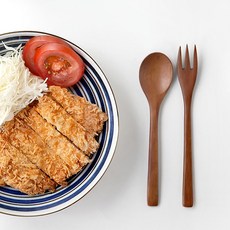 NICOTT 木製餐具組, 原木色, 叉子+湯匙, 1組