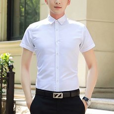 男性用 Market A 修身版型高級短袖襯衫