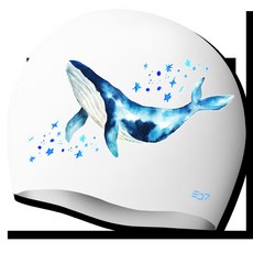 SD7 夢想鯨魚矽膠泳帽 SGL-CA352, 白色, 1個