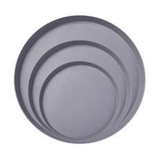 圓形托盤 3入, 灰色, 1個