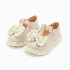 女童珍珠蝴蝶結平底鞋