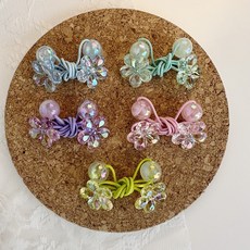 BEASOL 5色水晶球花朵髮圈組 10個入