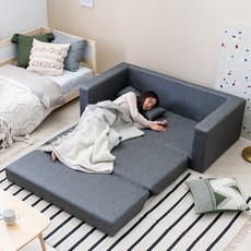 레이디가구 주피 EC패브릭 접이식 3인용 소파베드 방문설치, 차콜그레이