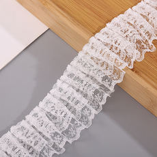 코히모 망사 프릴 레이스 450cm 5W0500, 1개, 화이트