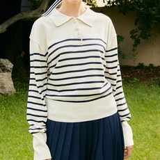 DEBB 女款經典條紋Polo針織衫 DDCMK2006M