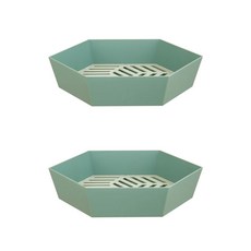 Ants Lobelia 雙層瀝水籃 六角形, 綠色, 2個