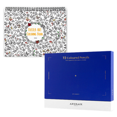 투코비 아트 컬러링북 플라워 스프링 랜덤발송 + ARTTRACK 프리미엄 유성색연필 72색 세트