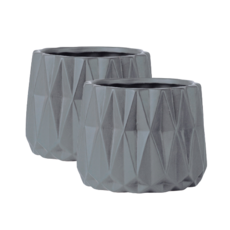 후니마켓 세라믹 무늬 화분, 그레이, 2개
