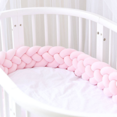 Happy Mine 溫暖柔軟麻花捲床圍 1m, 純粉色