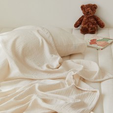 maatila 頂級嬰幼兒純棉紗布單層薄被 Cotton Hug, 雪白米糕