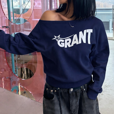 라라온 세미 크롭 오프숄더 긴팔 맨투맨 26TSP3645