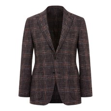 VITALE BARBERIS CANONICO 男士撞色格紋單排扣夾克
