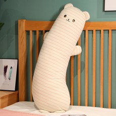soonZAM 可愛動物長條身體抱枕 熊, 象牙白