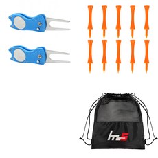 NAYA STYLE Golf Green Fork Repairer GFYP-39-3 2p + PE Golf Long Tee 169-6PU 10p + Pouch Set, 混色