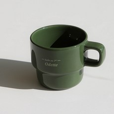 Iwooa Odette 字母可堆疊馬克杯 280ml, 綠色, 2個