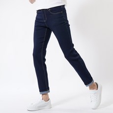 Untapped男款2色生布彈性修身直筒牛仔褲