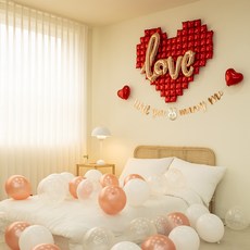 joyparty Will You Marry Me 大愛心求婚活動銀箔氣球套組1 + 30個氣球, 混合色, 1套