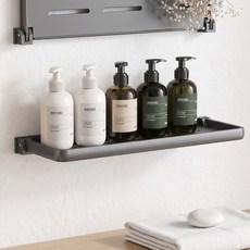 Souplace 便利折疊式浴室多用途置物架 S 30cm S261-0406GRS, 灰色, 1個