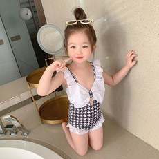 女童款Carry Wing格紋連身裙公主泳衣 CCW33GSW364