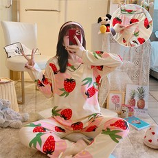 스타 봄여름용 긴팔 수유 잠옷