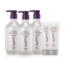 BIOSILK Silk Therapy 絲洛比 亮澤護髮素 白麝香 500ml 3入+玫瑰香 100ml 2入, 1組