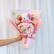 러블리팜 조화 산리오 킨더조이 DIY 꽃다발, 1개, 헬로키티