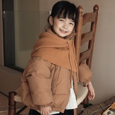 童款冬季C可拆式針織帽保暖鋪棉外套