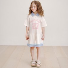 andiapple 女童透氣款'只看見你'百褶翻領洋裝