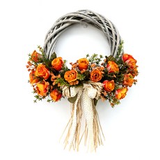 Garden in the City 人工玫瑰花環, 橘色