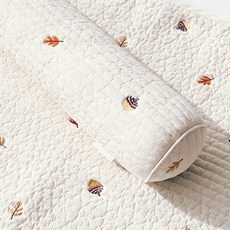 Malolotte 돗투돗 100支棉絎縫刺繡嬰兒長抱枕 + 枕芯套組, 楓葉橡果