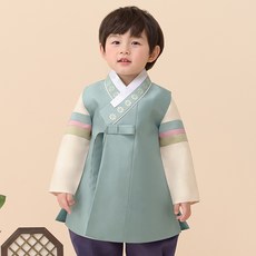 TheyeHanbok 男童用 590 銀青河瑞 韓服套裝
