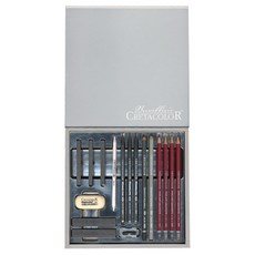 CRETACOLOR Artino 銀盒基礎素描工具套組 17 件套 40017, 混色, 1套