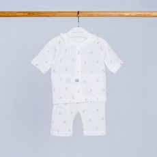 cubynmom 粉紅愛心網眼七分袖家居服上下套裝