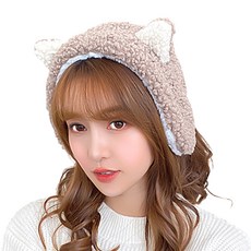 키즈트리 여아용 방한 털 고양이 머리띠 귀돌이 귀마개 ET-32