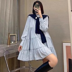 LUNA GLAM 附披肩高腰寬鬆孕婦連身裙 gam12