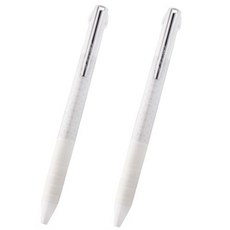 急流 溜溜筆 纖細輕巧三色原子筆 0.5mm, 2個, 白色