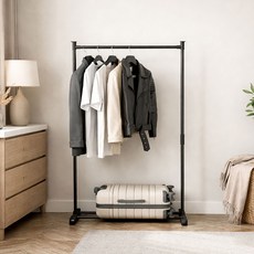 가구느낌 1단 로이행거, 블랙