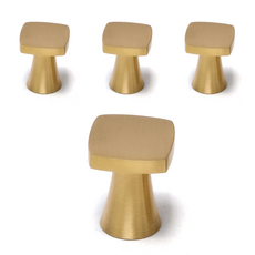 迷你正方形櫥櫃把手 金色, 4個